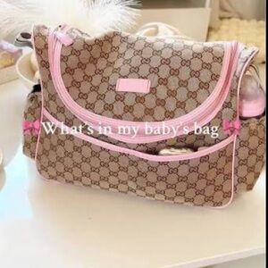 GUCCI GG (PINK) CANVAS DIAPER BAG